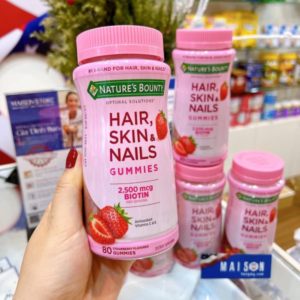Kẹo Làm Đẹp Da Tóc Móng Nature's Bounty Hair, Skin & Nails Gummies 80 viên  (mẫu mới 2022) - MAISON STORE