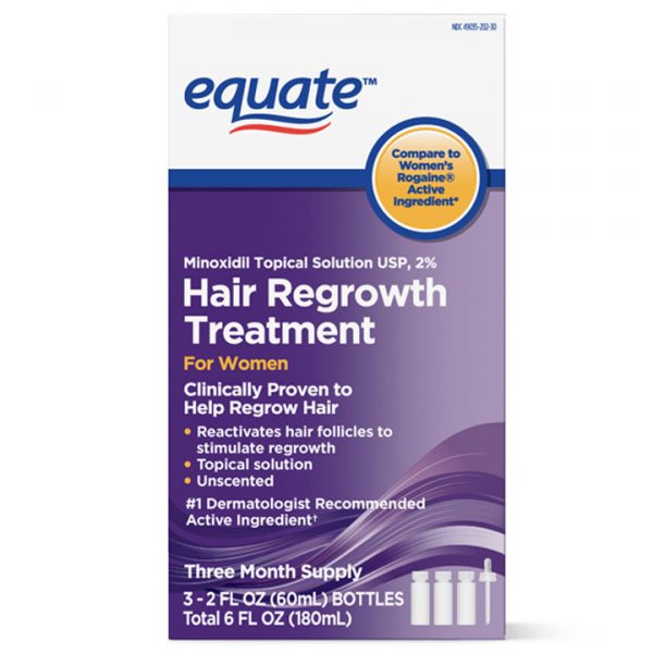 Bộ 3 chai dung dịch mọc tóc cho nữ Equate Minoxidil Hair Regrowth Treatment  - MAISON STORE